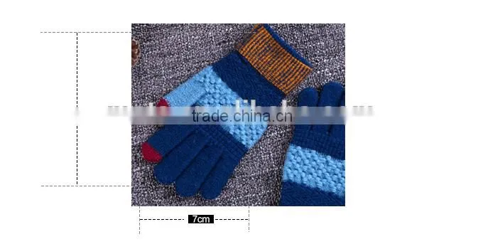 Wholesale Contrast Color Touch Sreen Gloves For Lifestyle With 2 Conductive Fiber Fingertips