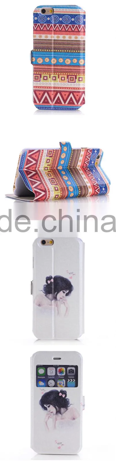 Stand Style Magnet Flip PU Leather Cartoon Paiting Pattern Soft Case For iPhone 6 6S 4.7Inch Wallet Cover for iphone6 phone bags