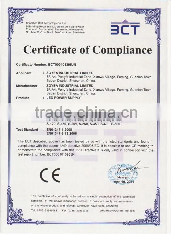 24V 200W led flood light driver with CE&ROHS