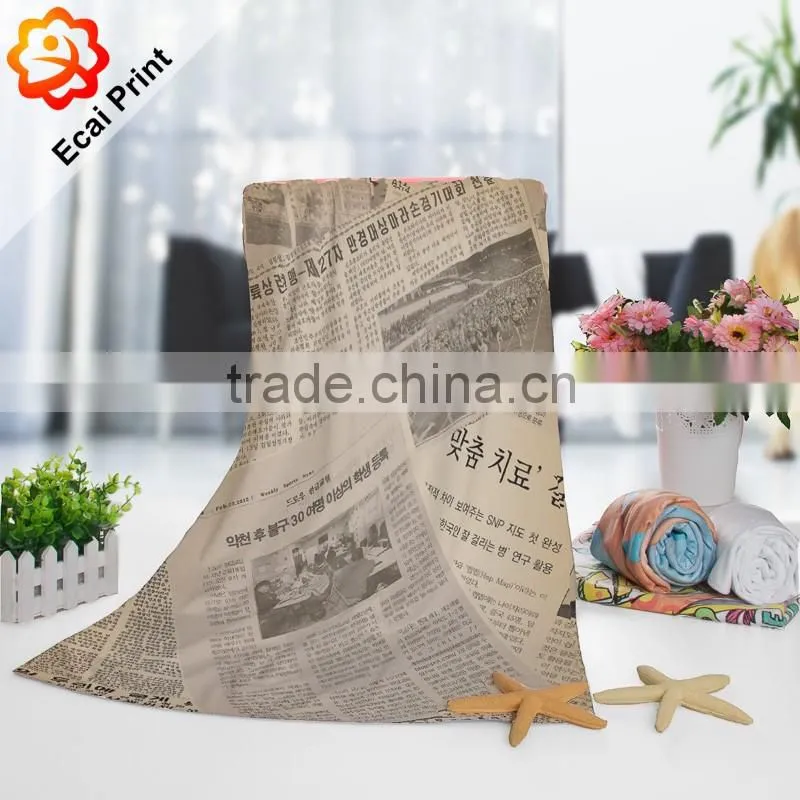 2016 high quality customize printed micro fiber hotel towel