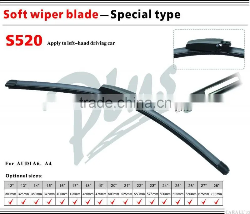 Aero Front Beam Windscreen Wiper Blades for Wiper Arms Slide 15mm