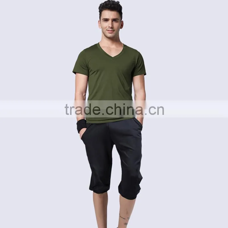 Men's Dry Fit Fitness Shirts 10% Spandex 90% PTT Dri Fit Shirts Wholesale
