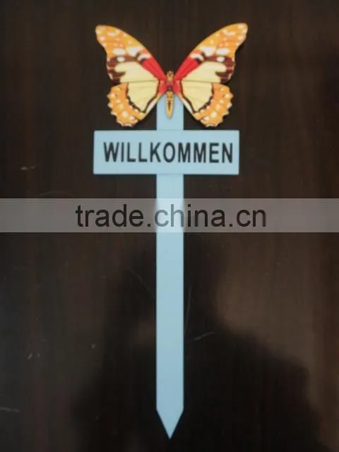 Garden Guide WELCOME WILLKOMMEN Flower Butterfly Designs BSCI certificate