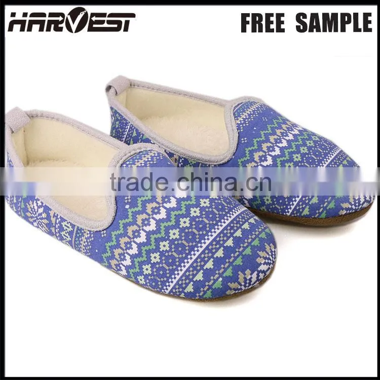 Cotton stock indoor ballerina carpet slipper,embossed logo slipper in door