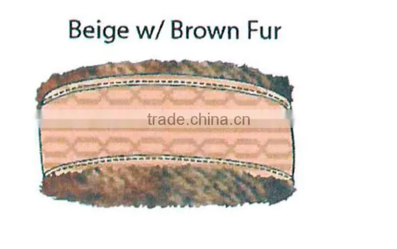 Fashion Winter promotional customized girl's jacquard acrylic knitted headband collection with faux fur lining