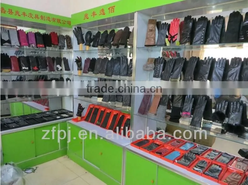 Women wholesale high-grade fashion red leather hand gloves