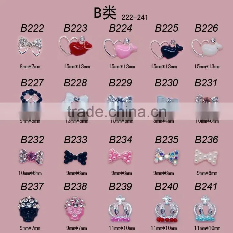 New nail art decoration tips nail 3D Alloy nail fashion jewelry gold