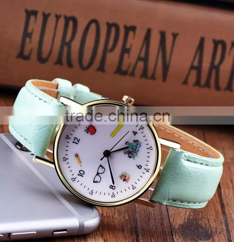 WJ-5396 personality student stylish charming fancy quartz best selling leather girls watch