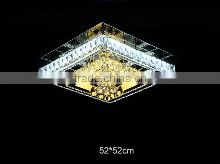 Modern Crystal Ceiling Lights K9 Crystal Steel Body Square Modern Crystal Chandelier