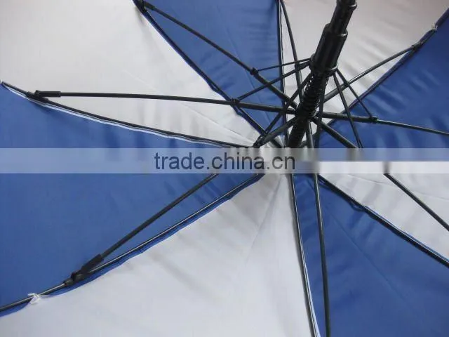High Quality Two layers Windproof auto open fiberglass promotional umbrella golf umbrella