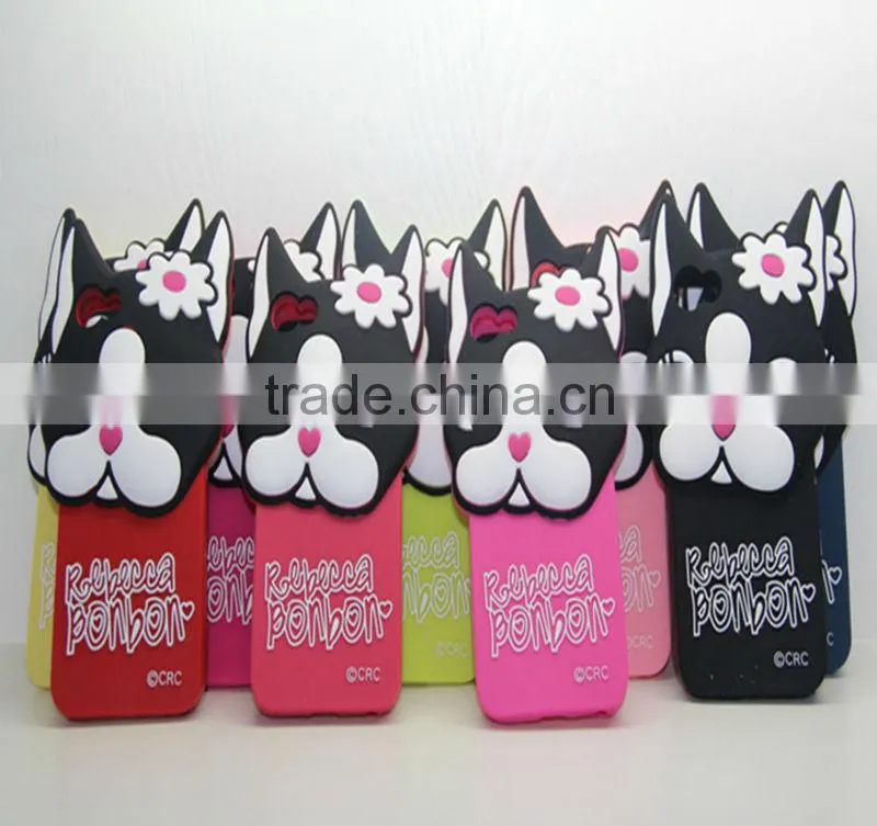 2013 HOTTEST !!! Lovely Cat Rebecca Bonbon Cartoon Animal Design Silicone mobile phone case