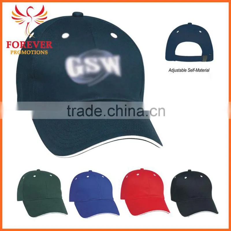 Chinese Manufactory Baseball Caps Cheap Embroidery Sandwich Baseball Visor