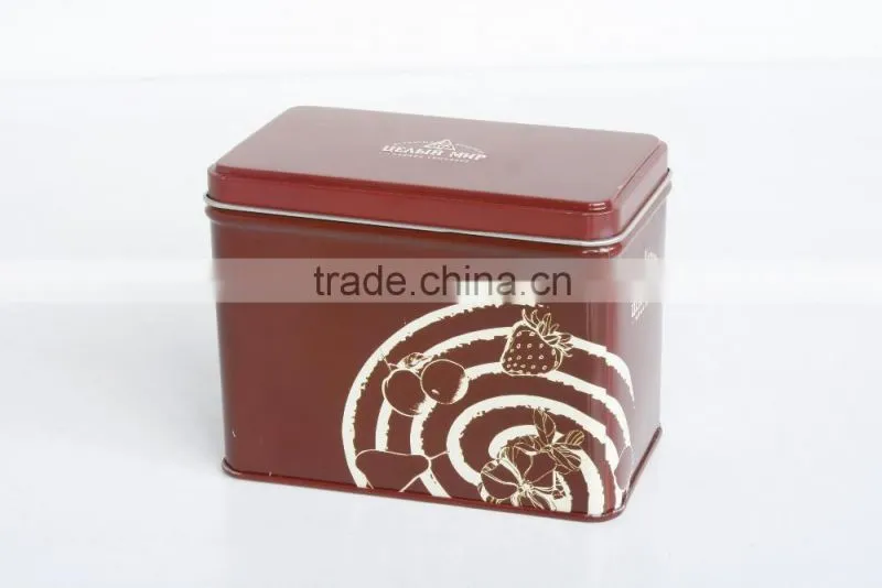 Empty Airtight Tin Rectangular Shape Metal cookie Tin Can food tin can For Sale