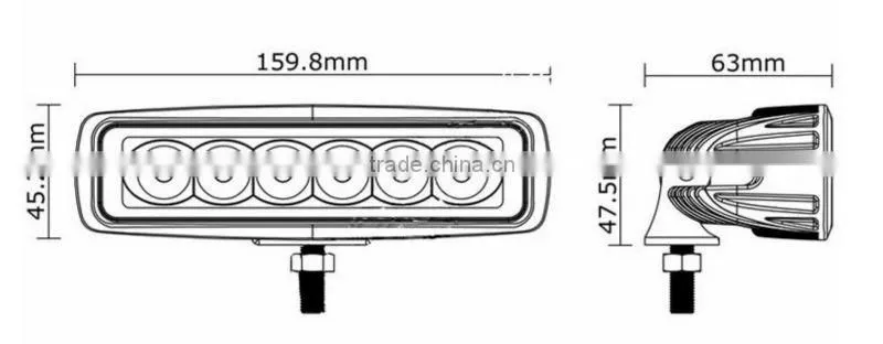 Cheapest 18w Led Work Light Waterproof IP67 For Marine, Truck, Jeep, ATV