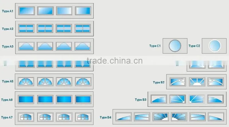 Residence garage door windows / Plastic garage door windows