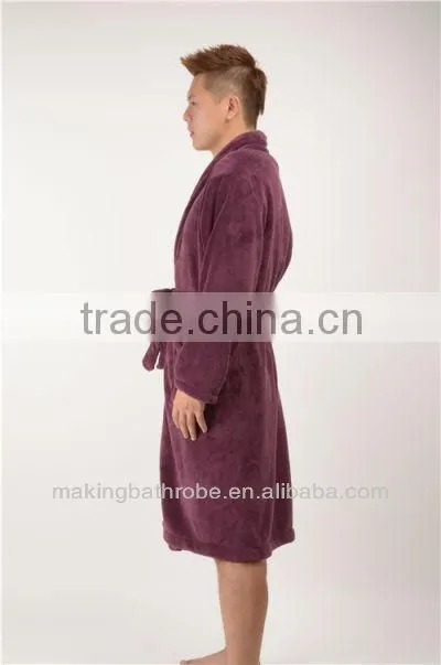 Custom Purple fleece fluffy bathrobe