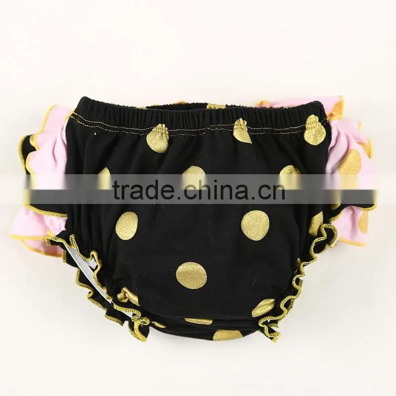 new gold dot ruffled 100% cotton baby pictures of girls without runderwear
