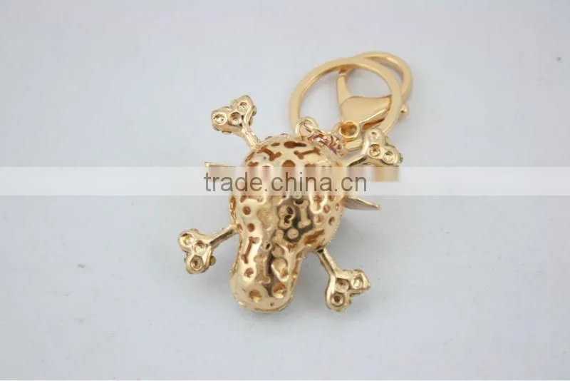 Kingman 2013 Rhinestones Cut New Fashion Skull Keychain