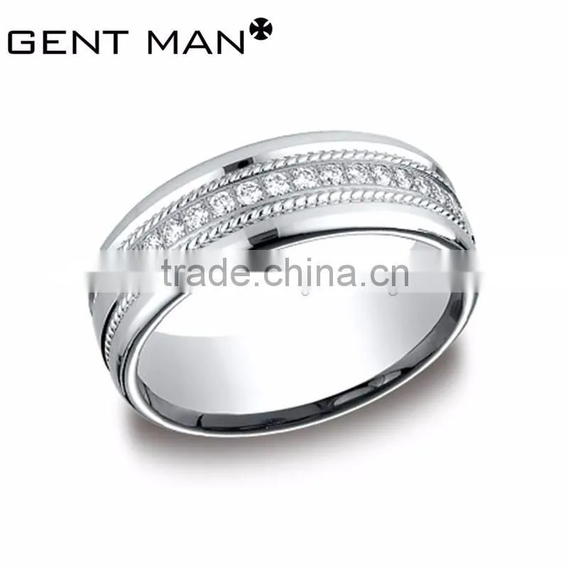 Popular CZ rings 316L Stainless steel Engagement Ring titanium Trendy ring