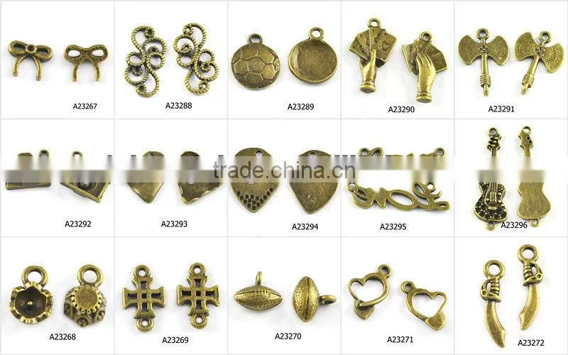 Little Hollow Antique Bronze Alloy Crowns Charm