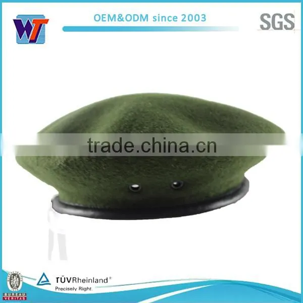 2015 wool green with string for men army beret cap