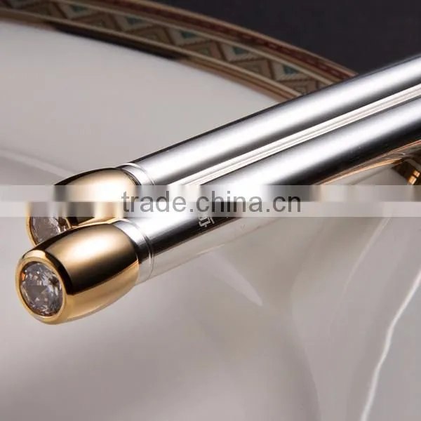 display silver Chopsticks Luxury OEM Chopsticks with diamond Chopsticks gift set with box for wedding gift