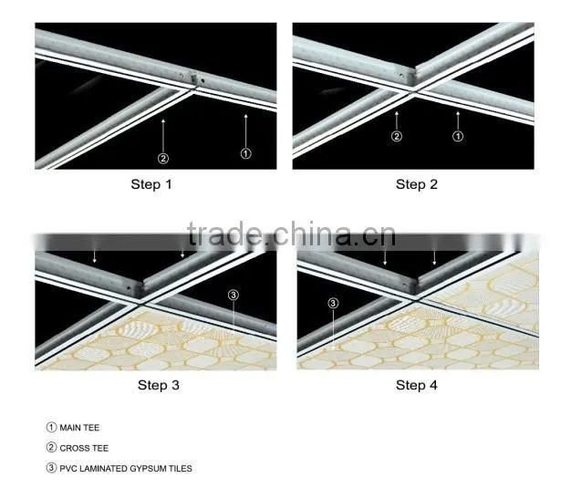 Ceiling Grid For Pvc Gypsum Ceiling (wooden)