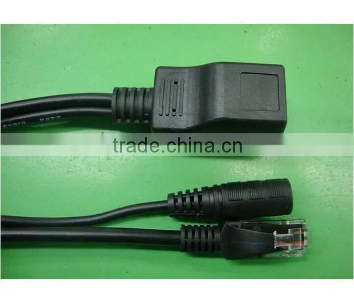 1 in 2 Ethernet LAN Network Cable RJ45 male to male plug &DC female 5.5m