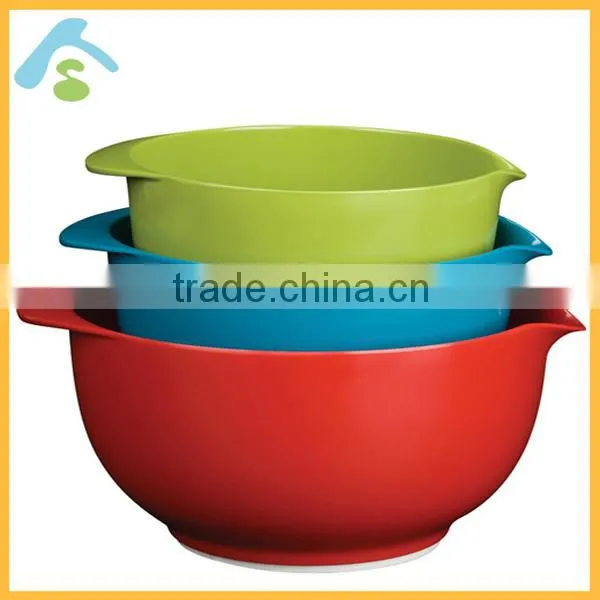 custom red melamine mixing bowls set
