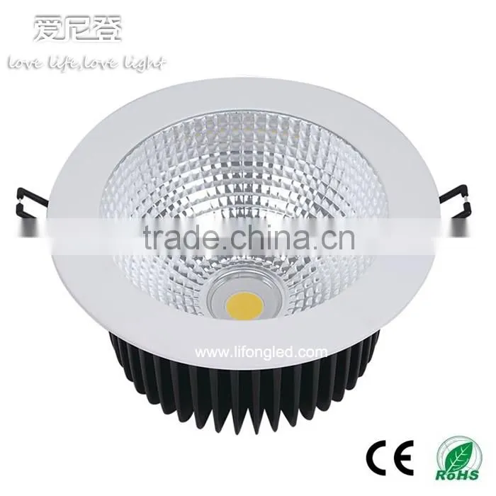 Dimmable 6 inch Led COB downlight,high bright 3 years' warranty cob led downlight 30w