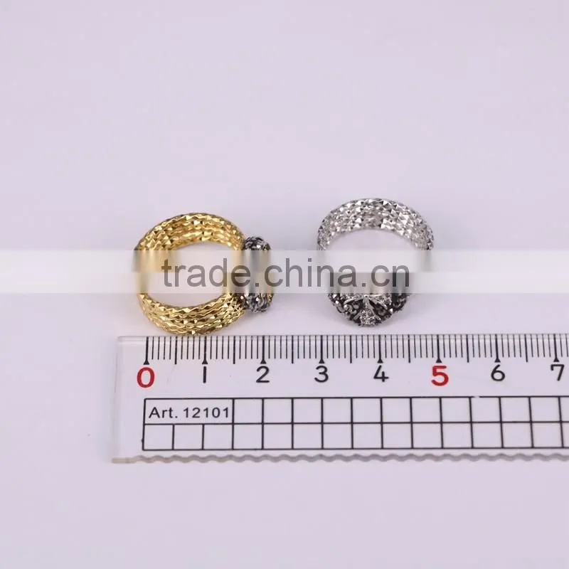 NEW Design Corss Natural Stone Ring, Antique Silver / Gold Plated Metal Ring, Pave Setting Crystal Jewelry Druzy Stone Ring