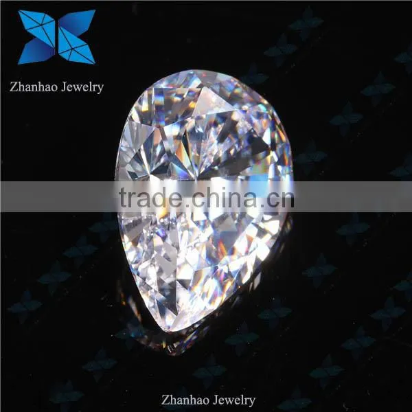 Wholesale loose white pear rough cz stones