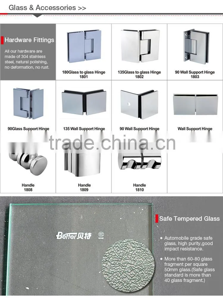 8mm glass bath shower door