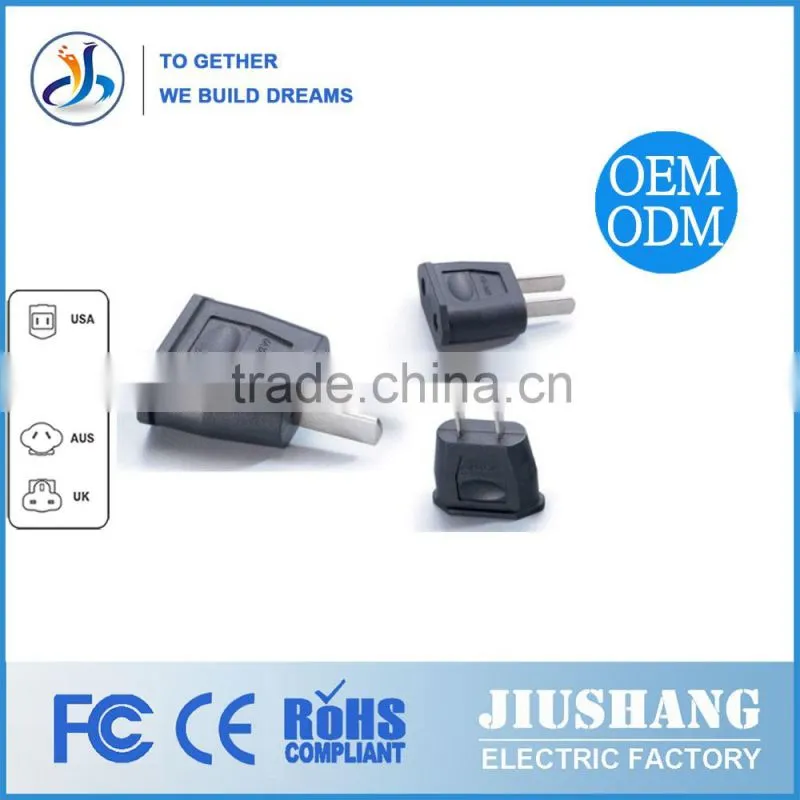2 Pin Europe EU Euro Female TO 2 Pin US Male Plug Converter Adaptor