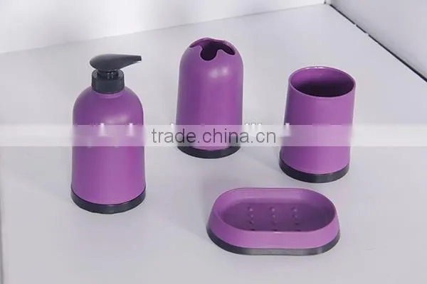 Colourful eco-friendly pp lime green bathroom accessories set