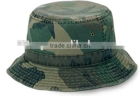 Camoflage Wax Cotton Bucket Sun Hat