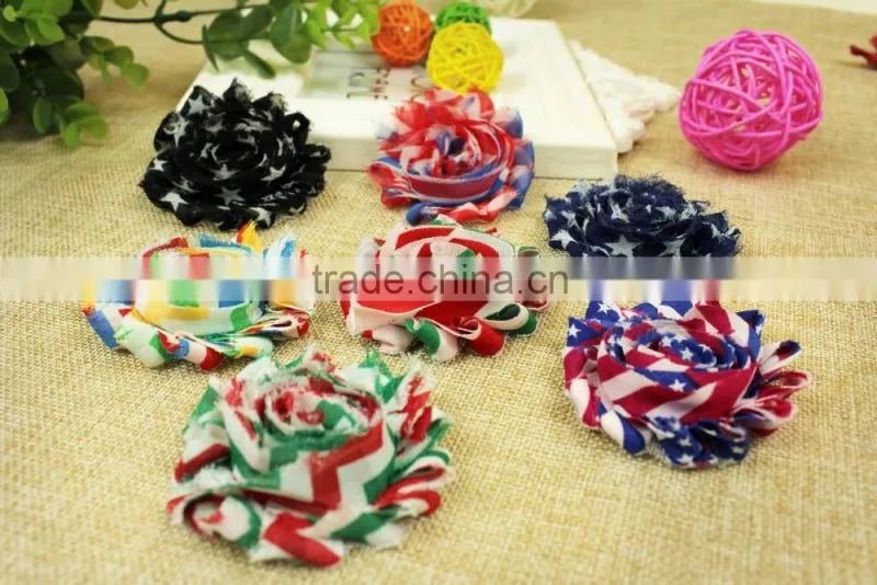 Solid Shabby Frayed chiffon flower