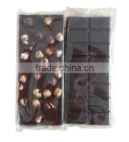 Halal Dark Compound Chocolate Bar With Hazelnut Filling