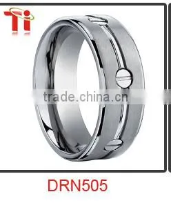 8MM Mens rings domed ring Tungsten Ring Koa Wood Inlay Titanium Strip Comfort Fit Wedding Band