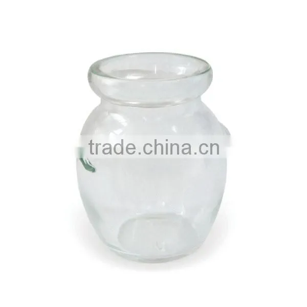 2014 110ml Clear glass pudding bottle with plastic cap