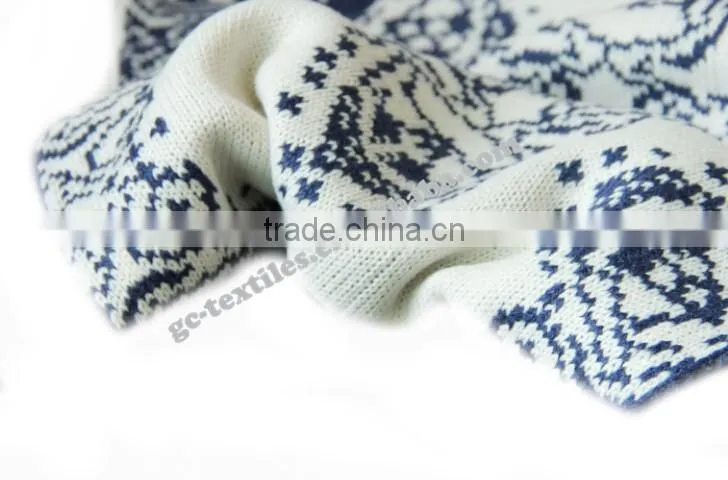 100% acrylic jacqard pattern single layer scarf for lady