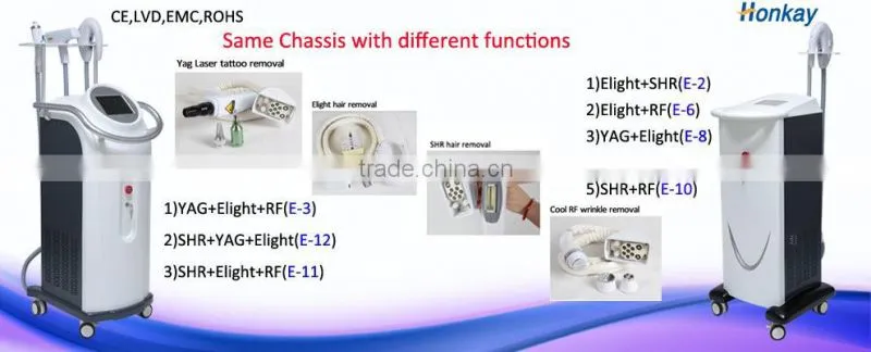 skin care beauty equipment permanent hair removal e light ipl rf system / Elight hair removal machine