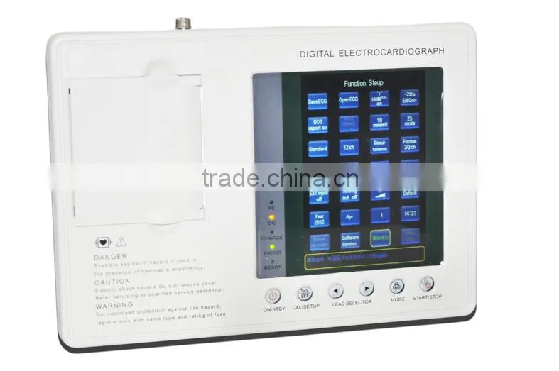 Digital 3-channel Color Electrocardiograph ECG EKG machine with low price