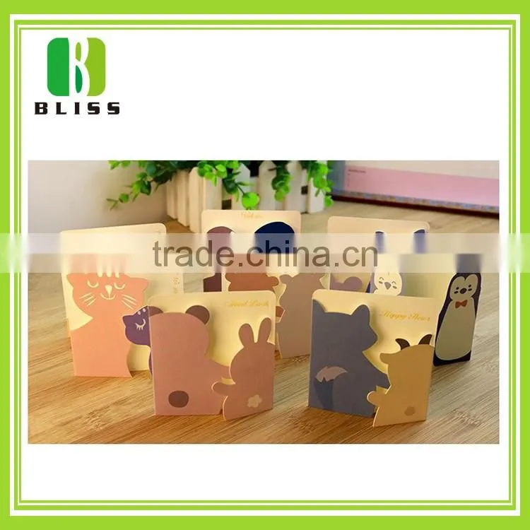 Personalized holiday brown kraft paper die cut folding greeting card sayings