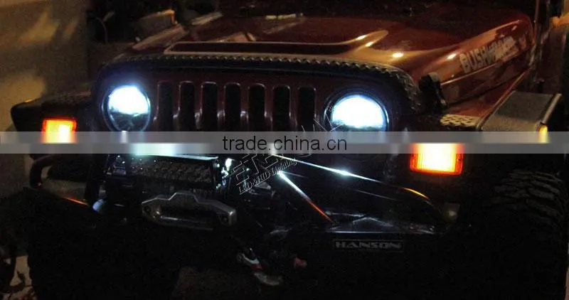 7in 30W Round Jeep LED Headlights dual replacement lamp for 4x4 racing Hummer CJ TJ JK Prewired motorcycle