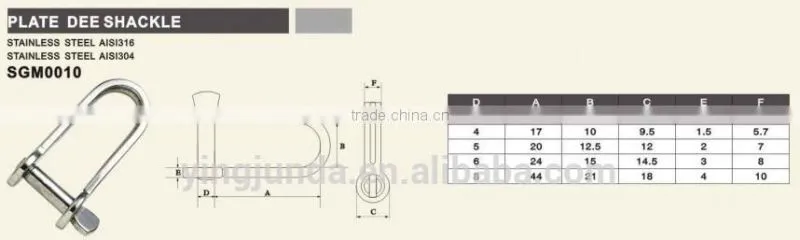 Stainless Steel Long D Shackle