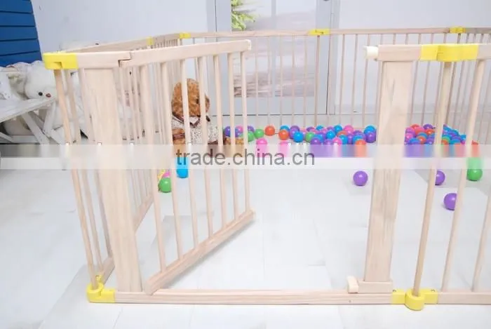 8 Panels new wooden folding baby playpen new design