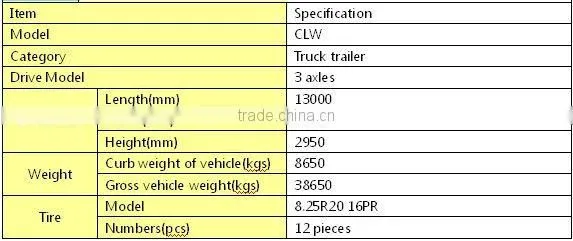 3-axle low bed trailer, low bed semi trailer, low bed truck trailer