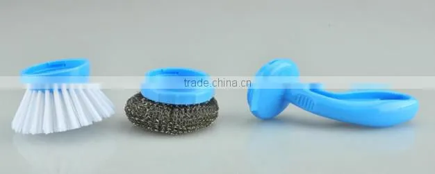 kitchen steel wire pot cleaning brush tools suit