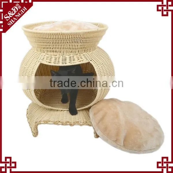 Eco-friendly handmade durable cheap wicker cat house